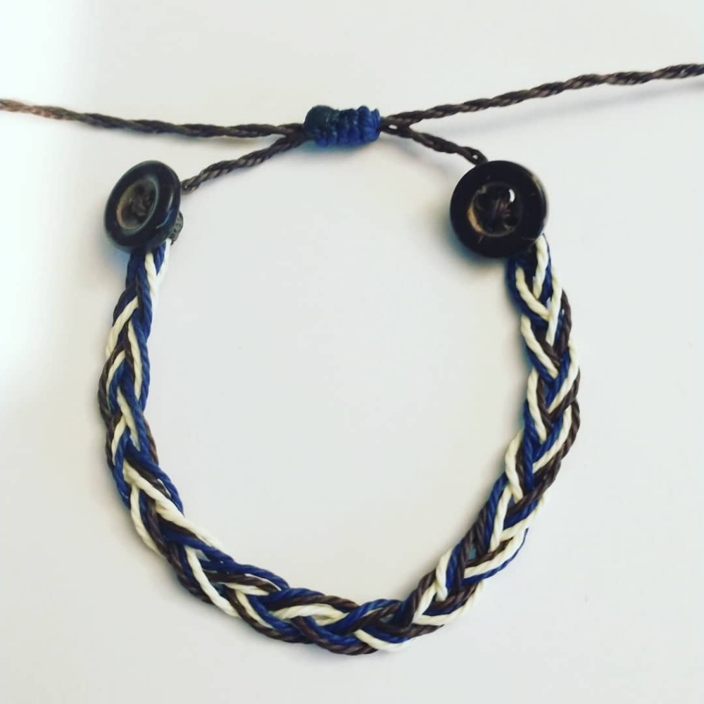 Wavy Navy Braided Wax Thread bracelet